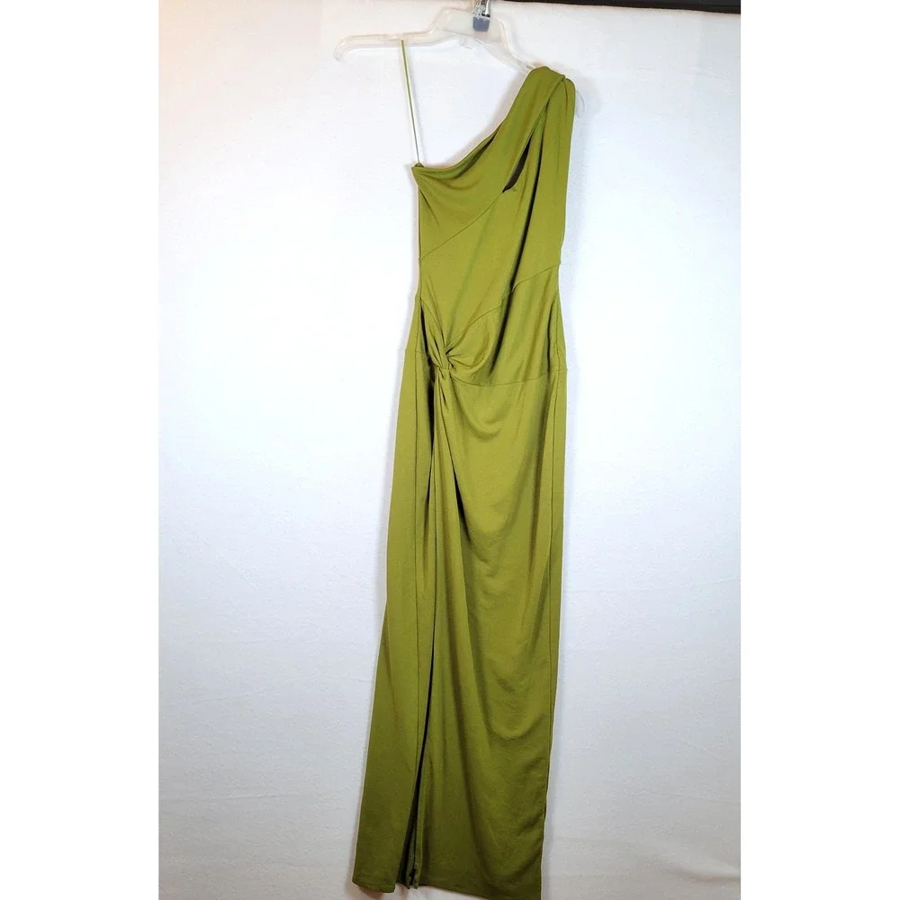 Nicholas Dresses | Nicholas Womens Kinley Green One Shoulder Ruched Knot Maxi Dress Size 0 Formal | Color: Green | Size: 0 | Lanys_Finds's Closet